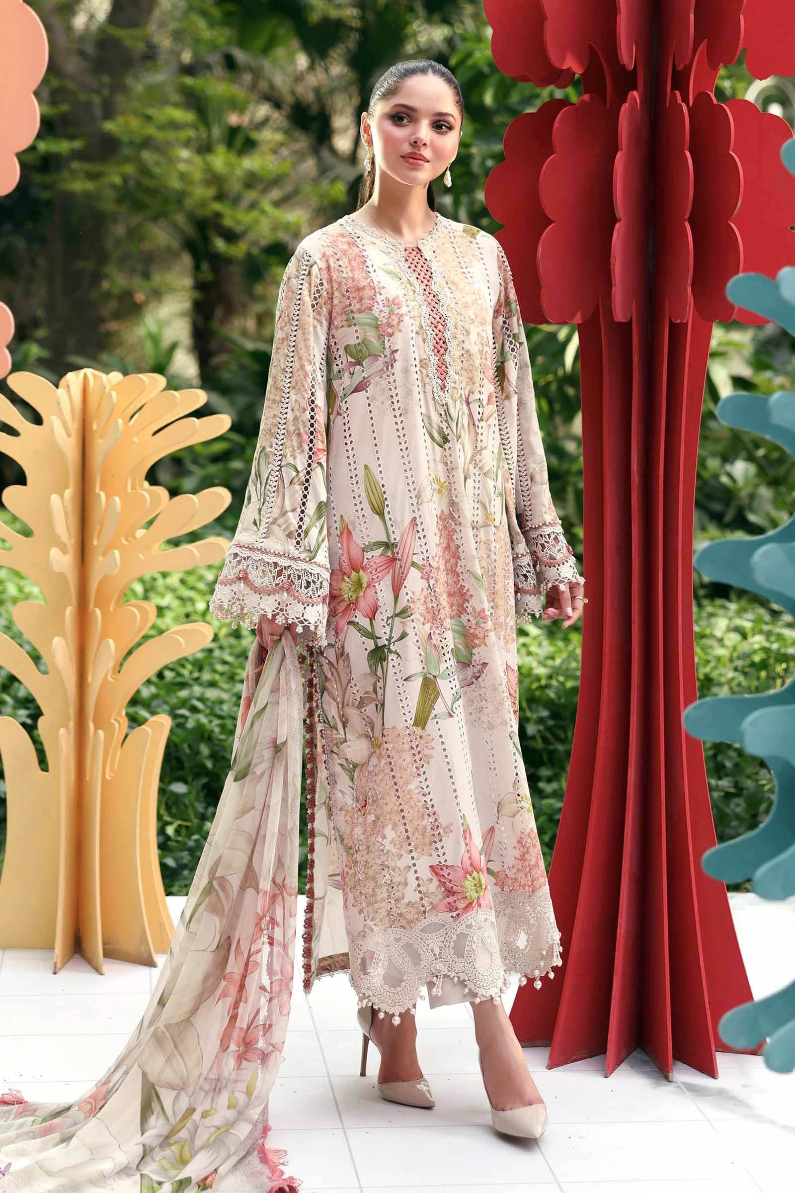 3 Piece  Embroidered Lawn Suit - MPT-3006-A