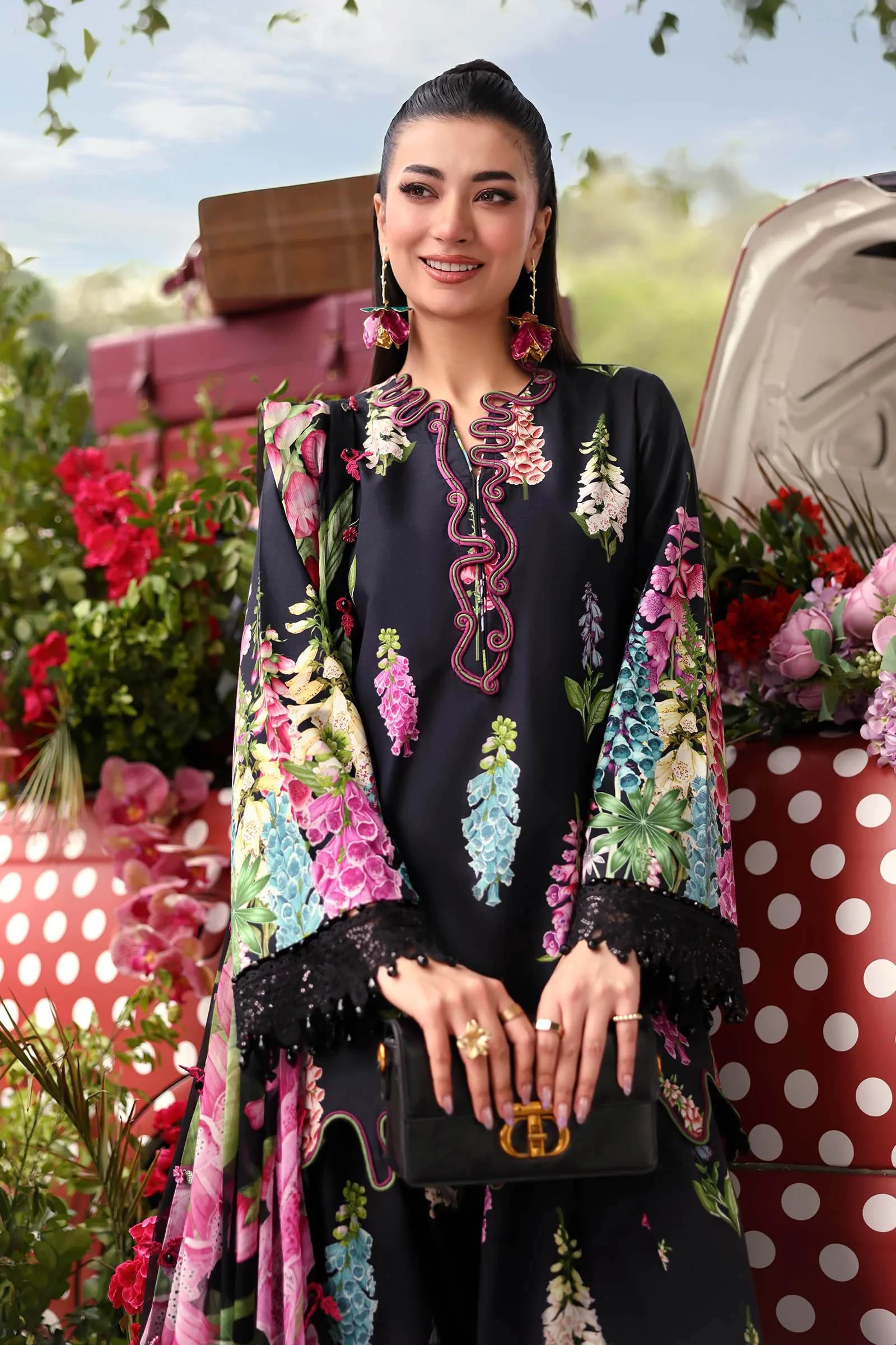 3 Piece  Embroidered Lawn Suit - MPT-3005-B