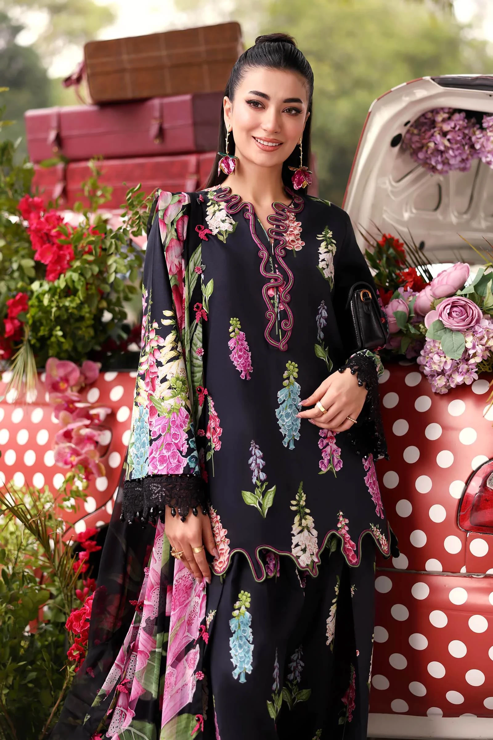3 Piece  Embroidered Lawn Suit - MPT-3005-B