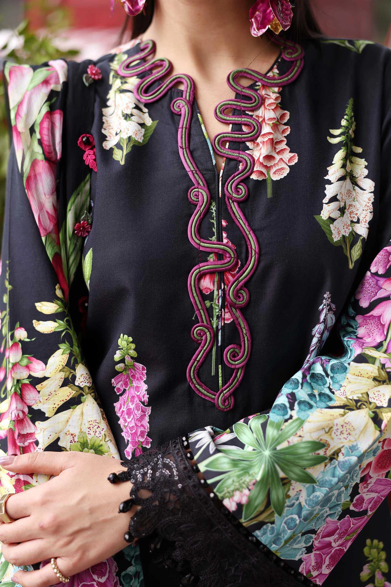 3 Piece  Embroidered Lawn Suit - MPT-3005-B