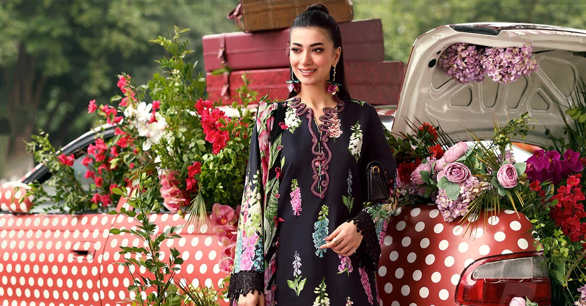 3 Piece  Embroidered Lawn Suit - MPT-3005-B