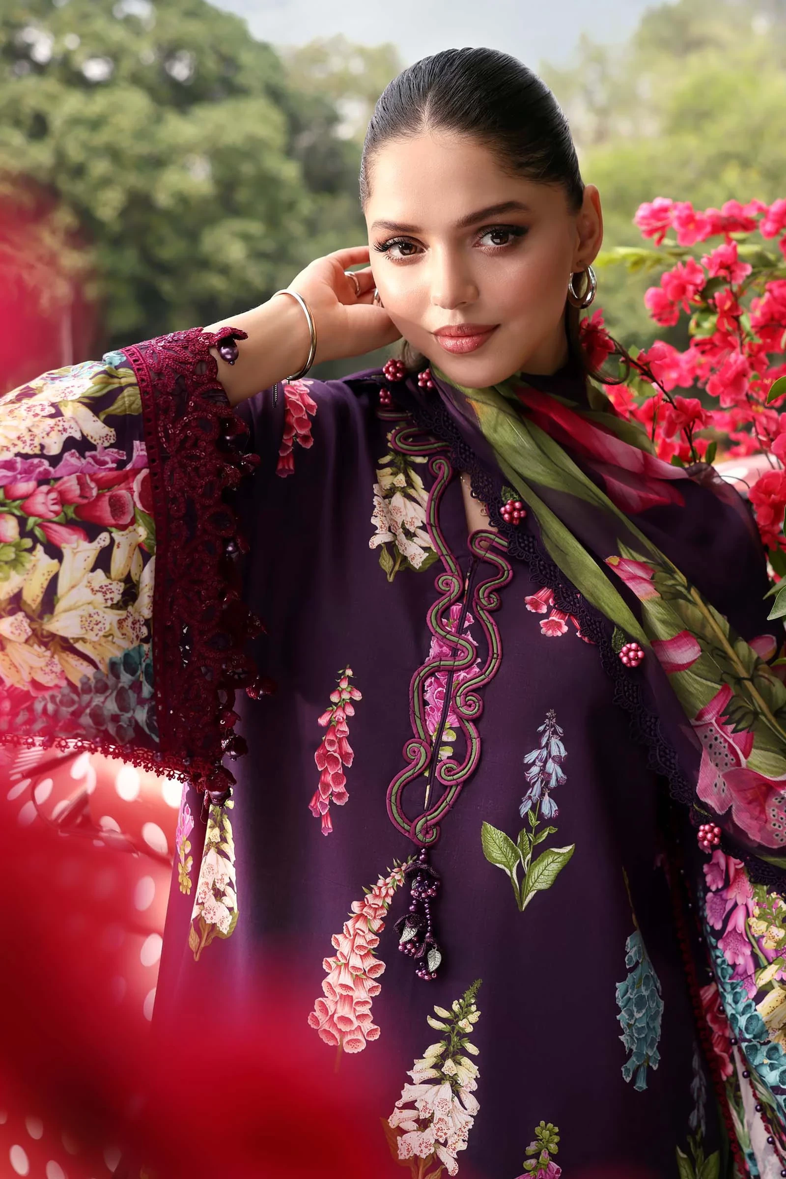 3 Piece  Embroidered Lawn Suit - MPT-3005-A