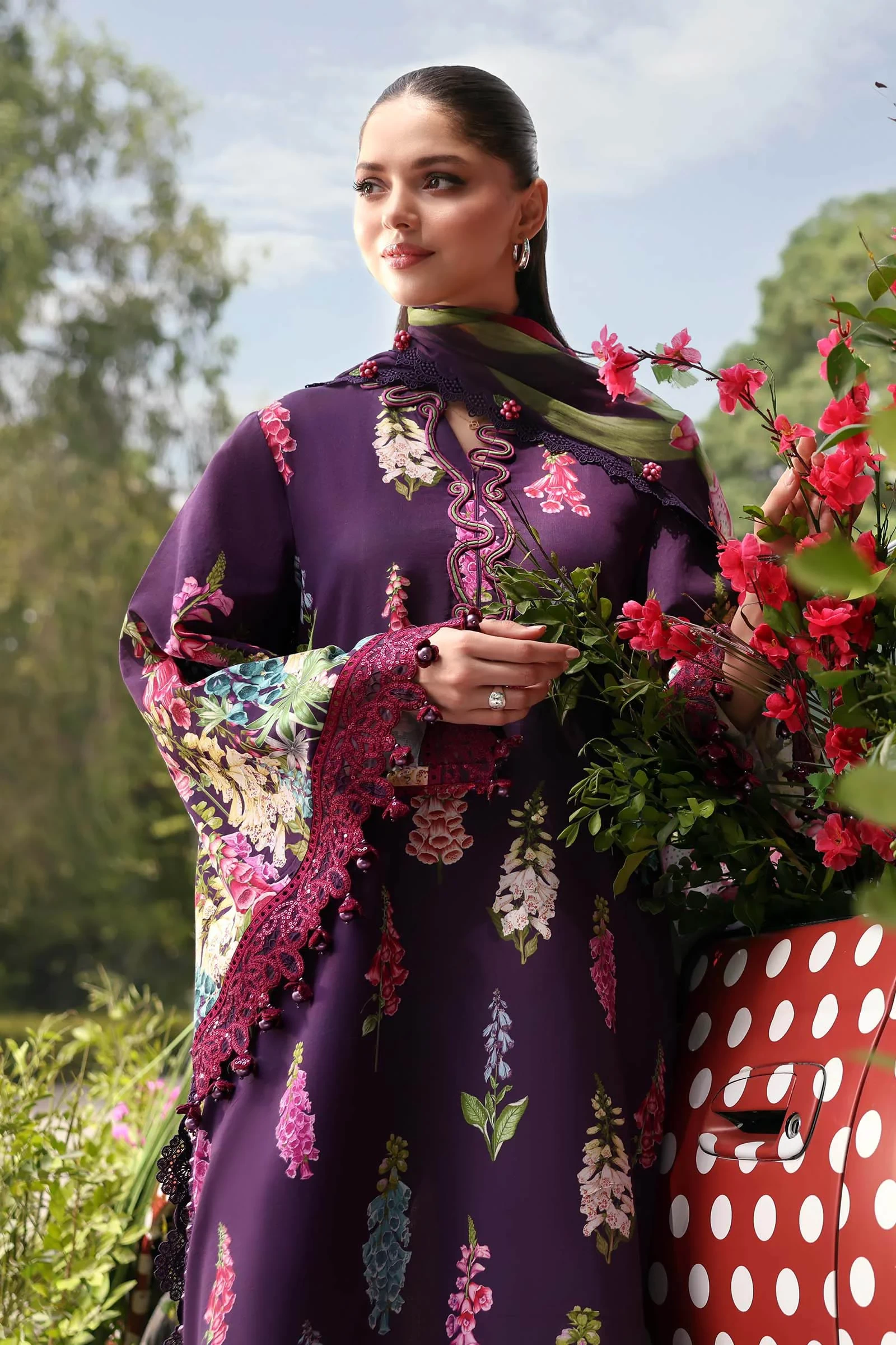3 Piece  Embroidered Lawn Suit - MPT-3005-A