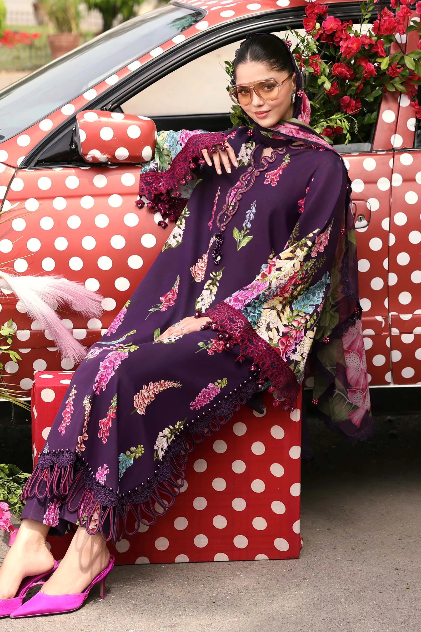 3 Piece  Embroidered Lawn Suit - MPT-3005-A