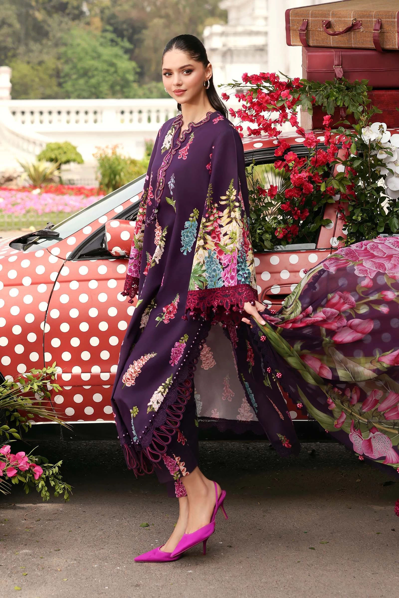 3 Piece  Embroidered Lawn Suit - MPT-3005-A