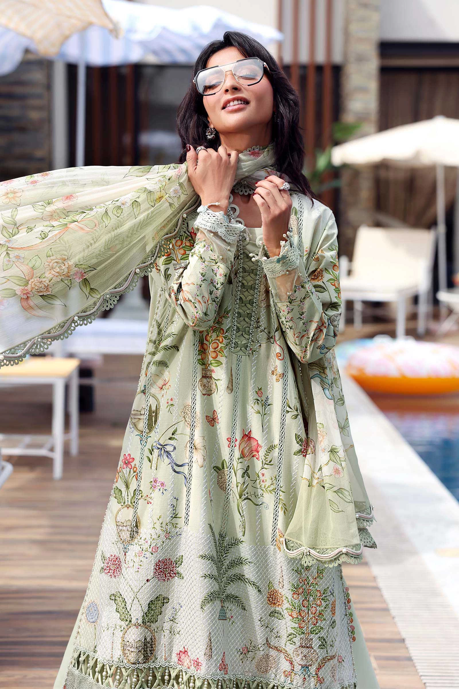 3 Piece  Embroidered Lawn Suit - MPT-3004-B