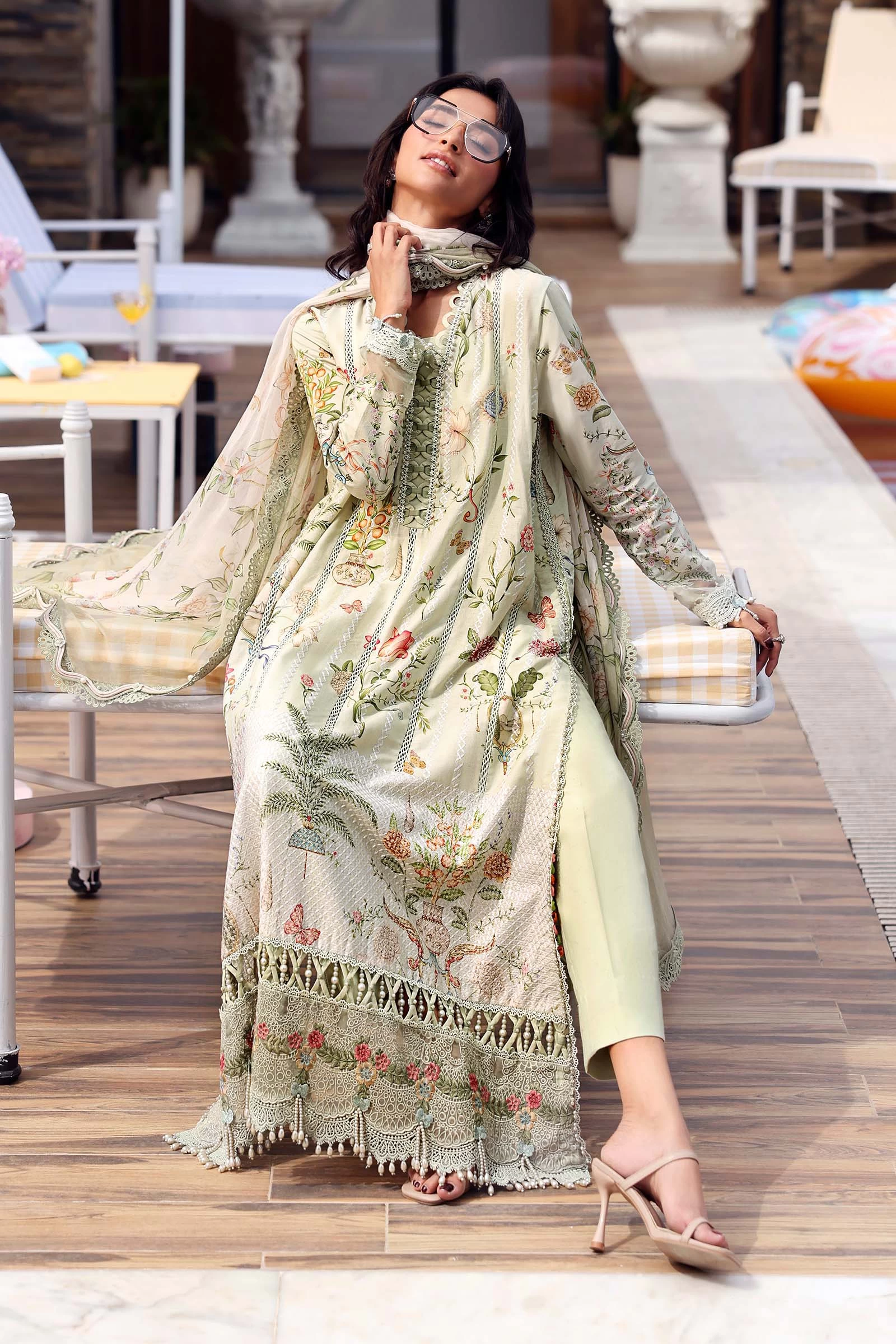 3 Piece  Embroidered Lawn Suit - MPT-3004-B