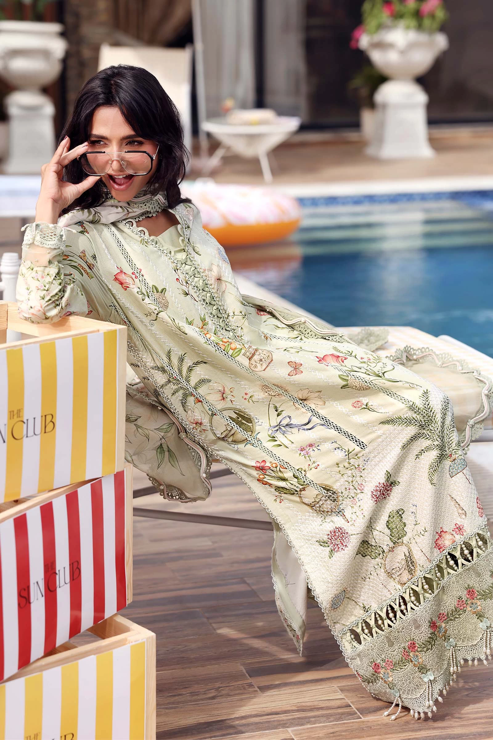 3 Piece  Embroidered Lawn Suit - MPT-3004-B