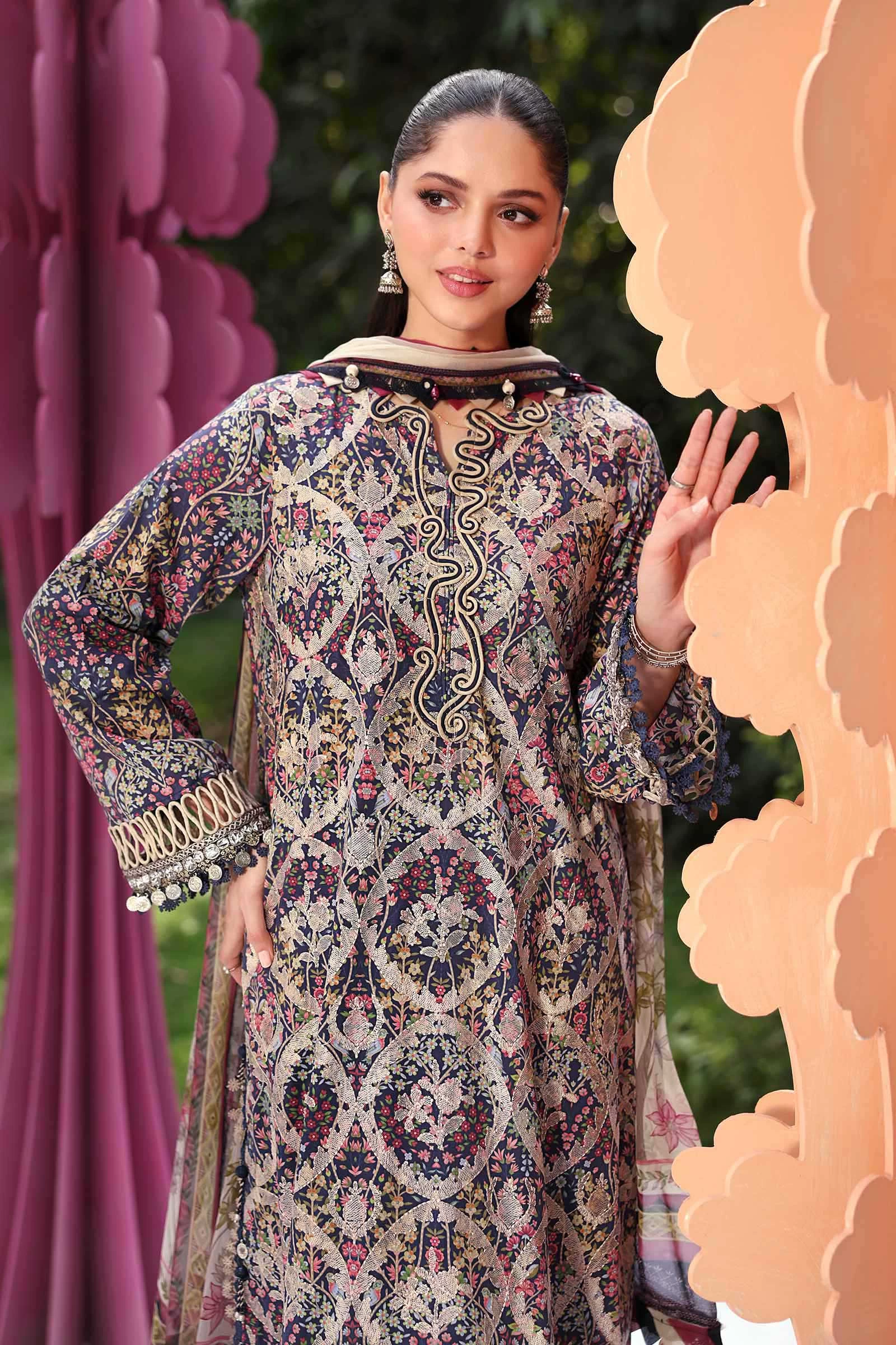3 Piece Embroidered Lawn Suit - MPT-3003-B