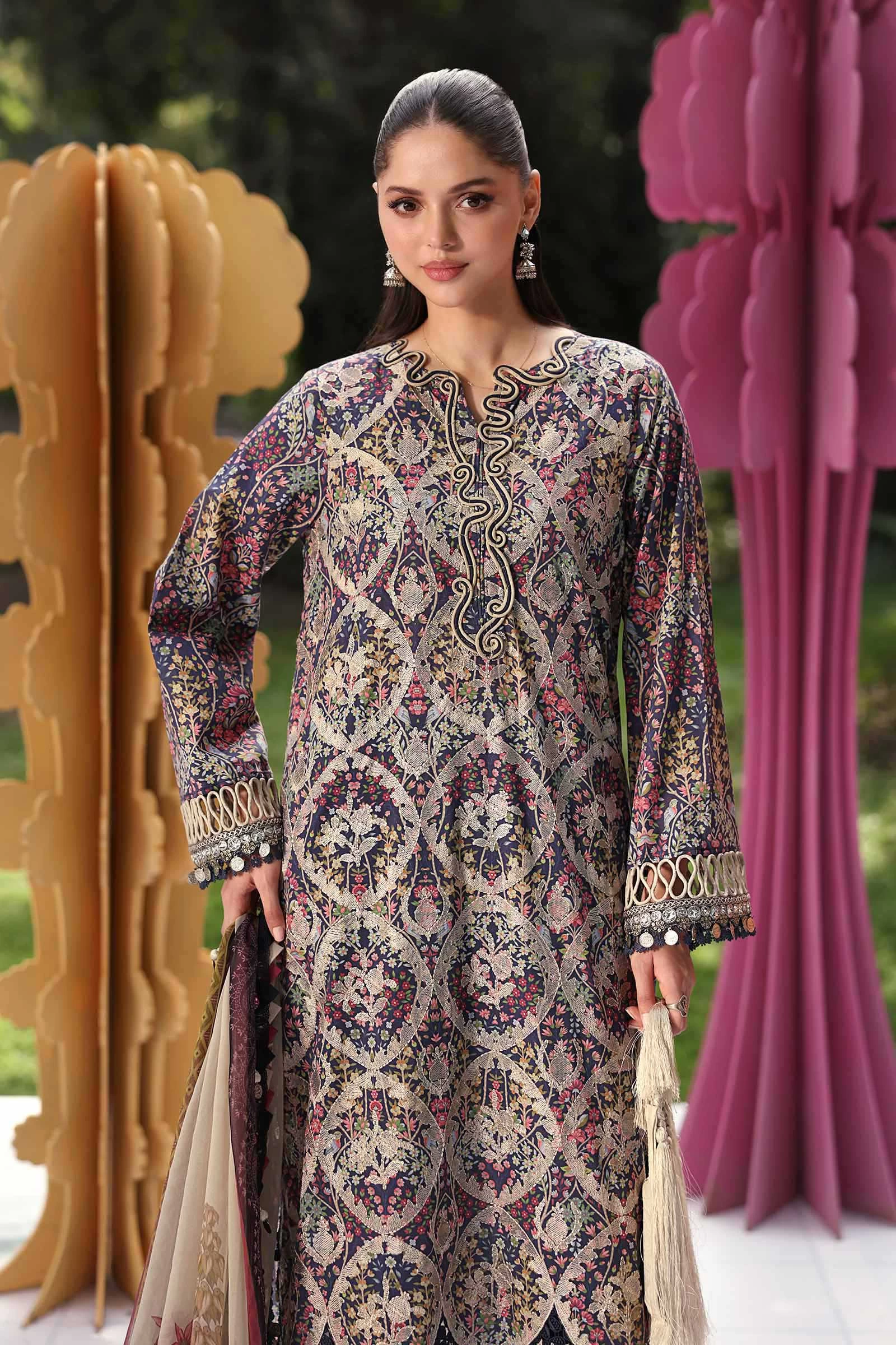 3 Piece Embroidered Lawn Suit - MPT-3003-B
