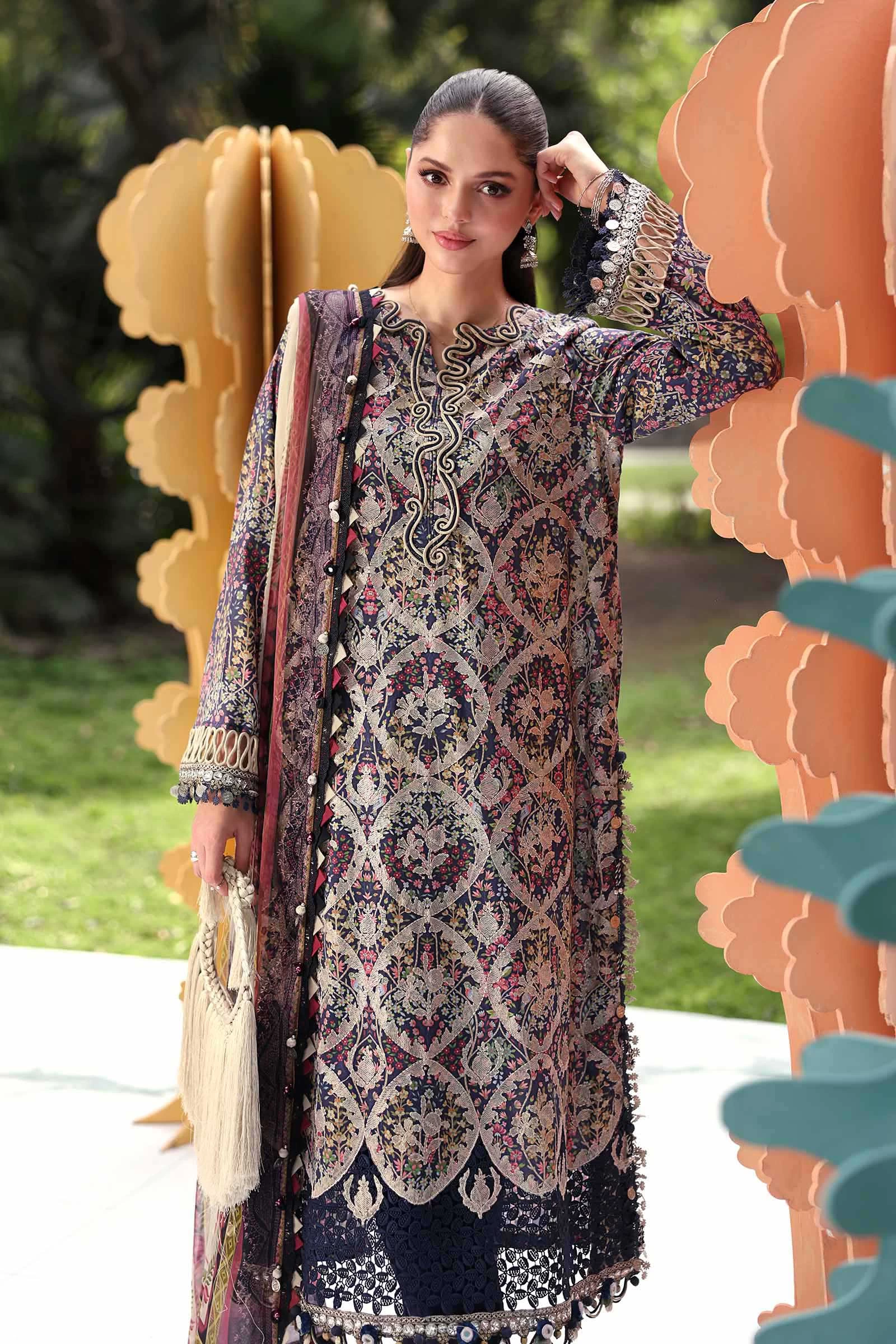 3 Piece Embroidered Lawn Suit - MPT-3003-B