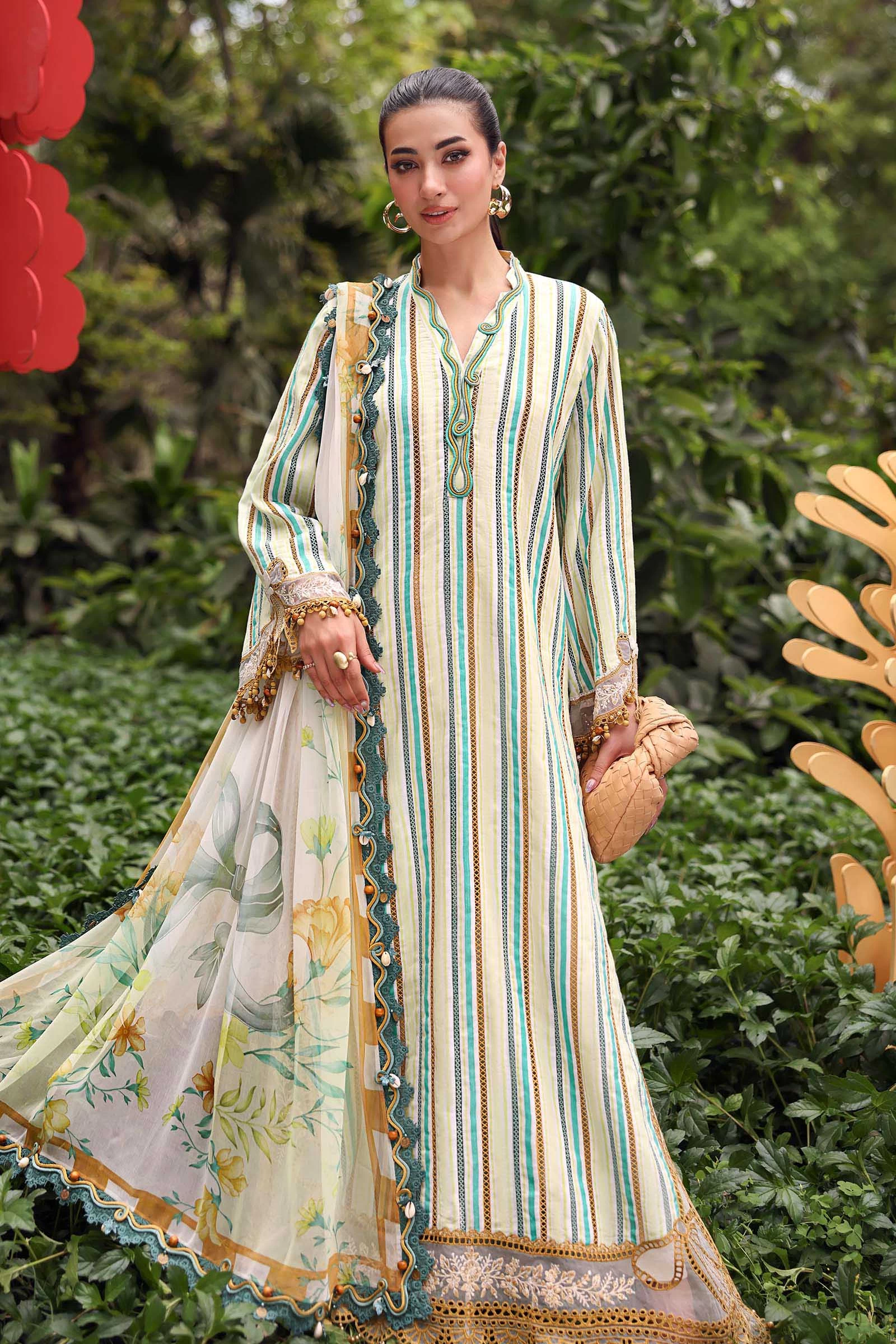 3 Piece  Embroidered Jacquard Suit - MPT-3002-B
