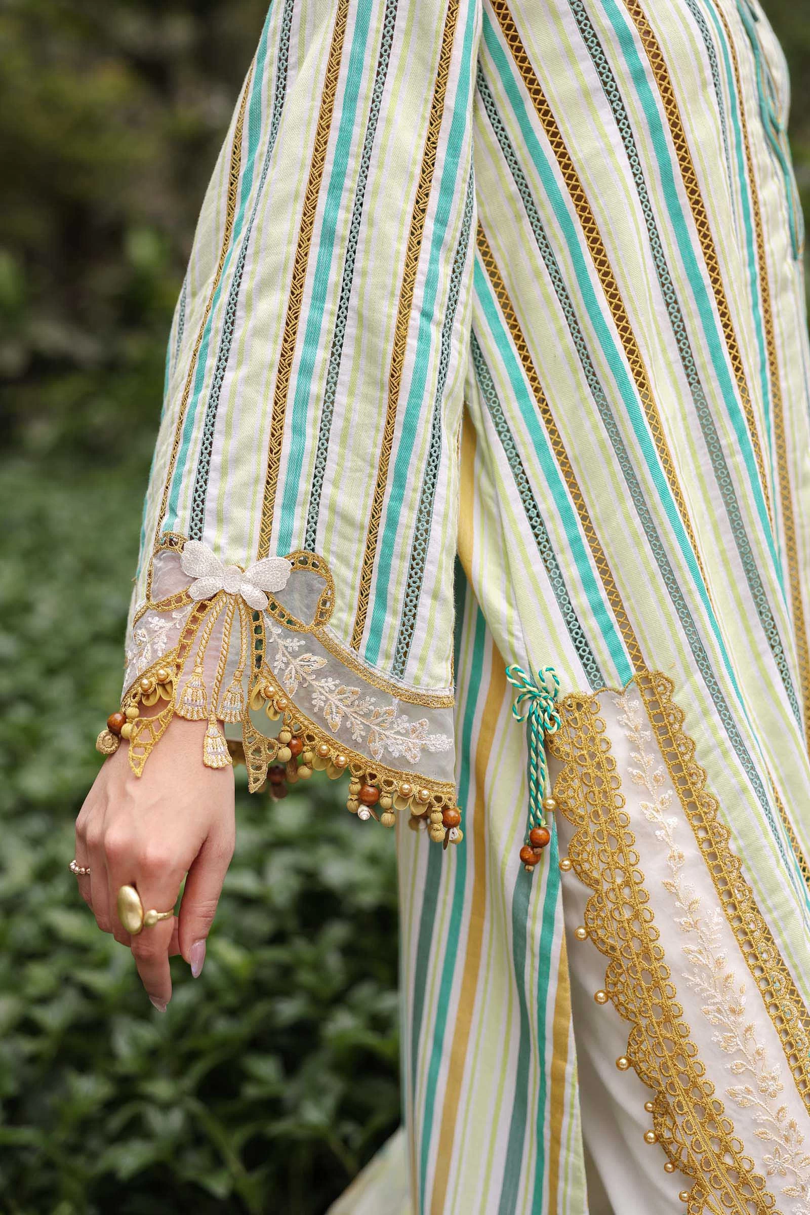 3 Piece  Embroidered Jacquard Suit - MPT-3002-B