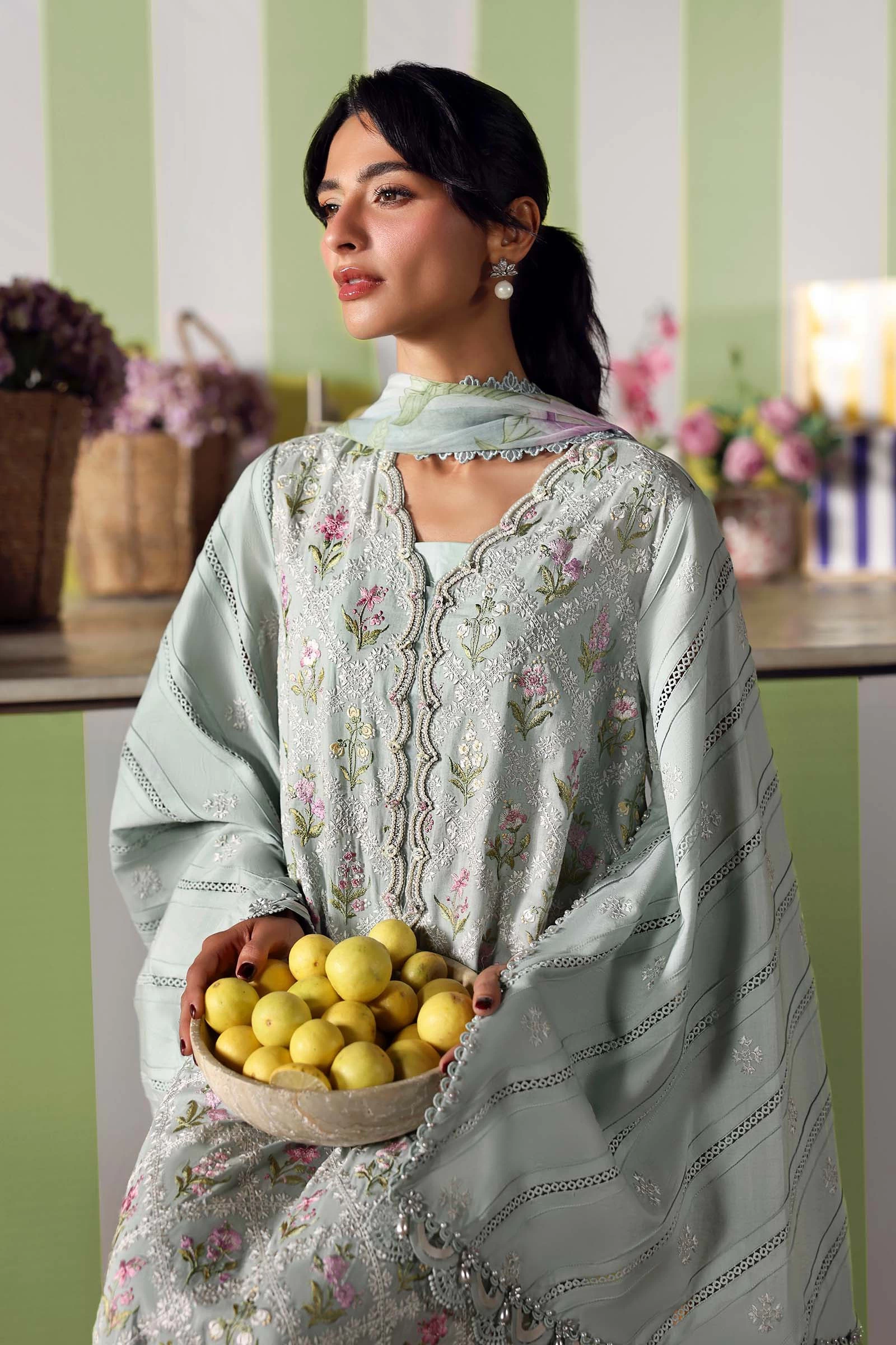 3 Piece  Embroidered Lawn Suit - MPT-3001-B