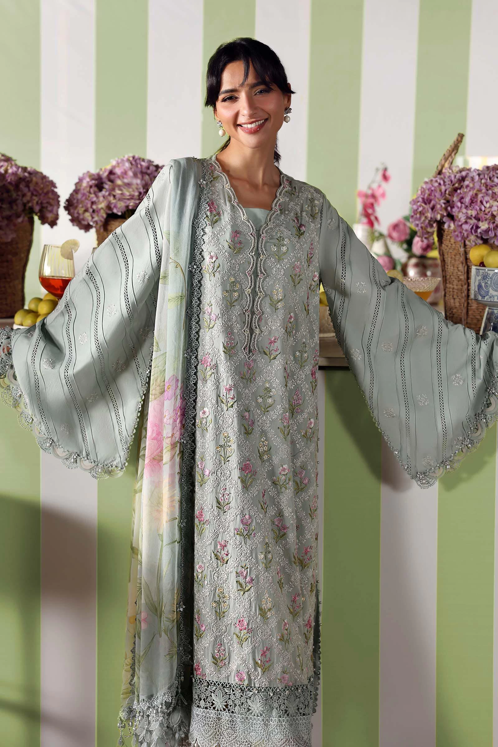 3 Piece  Embroidered Lawn Suit - MPT-3001-B