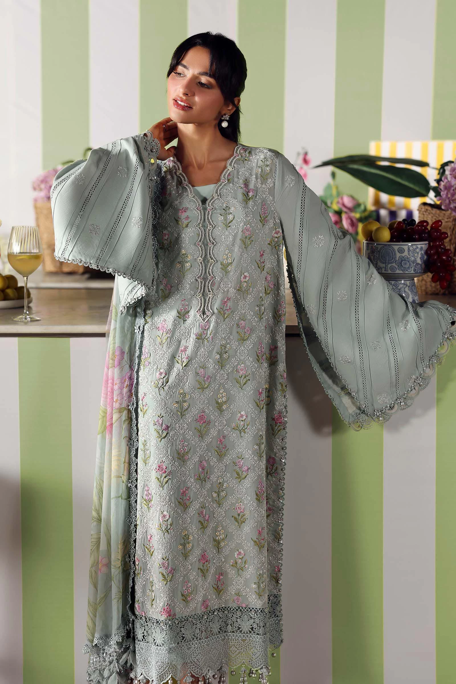 3 Piece  Embroidered Lawn Suit - MPT-3001-B