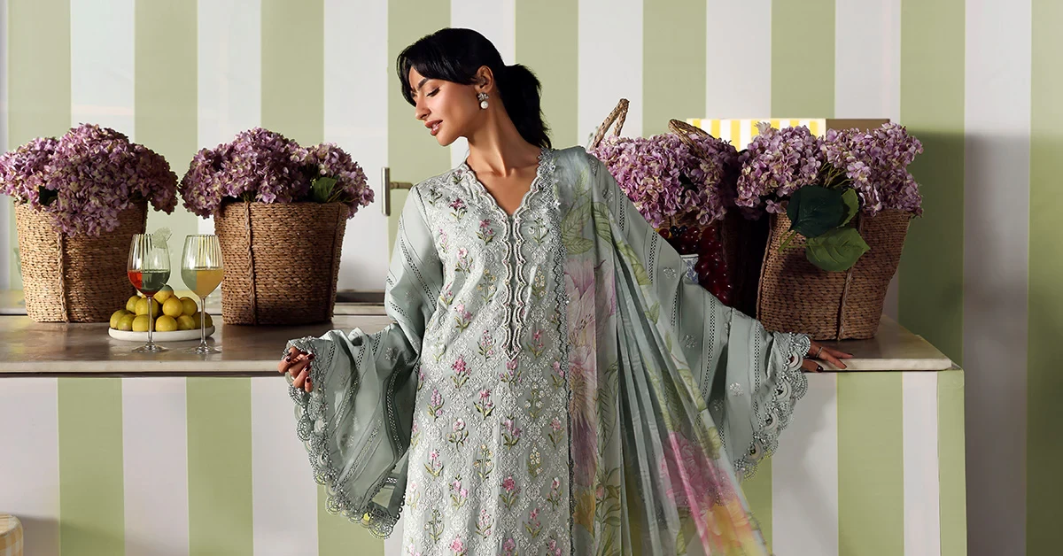 3 Piece  Embroidered Lawn Suit - MPT-3001-B