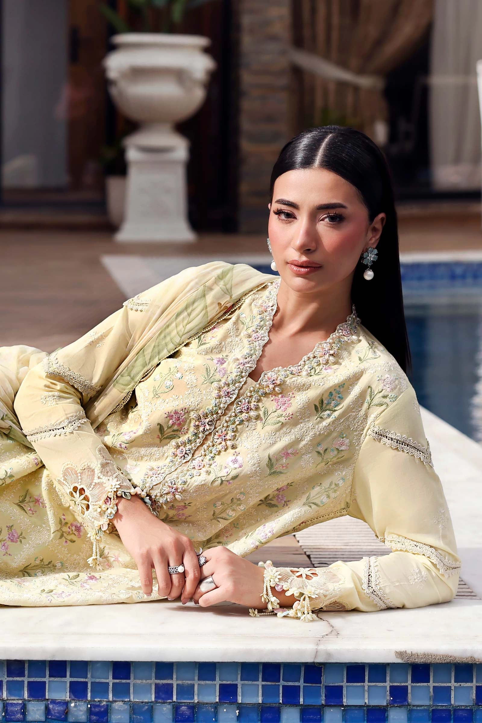 3 Piece  Embroidered Lawn Suit - MPT-3001-A