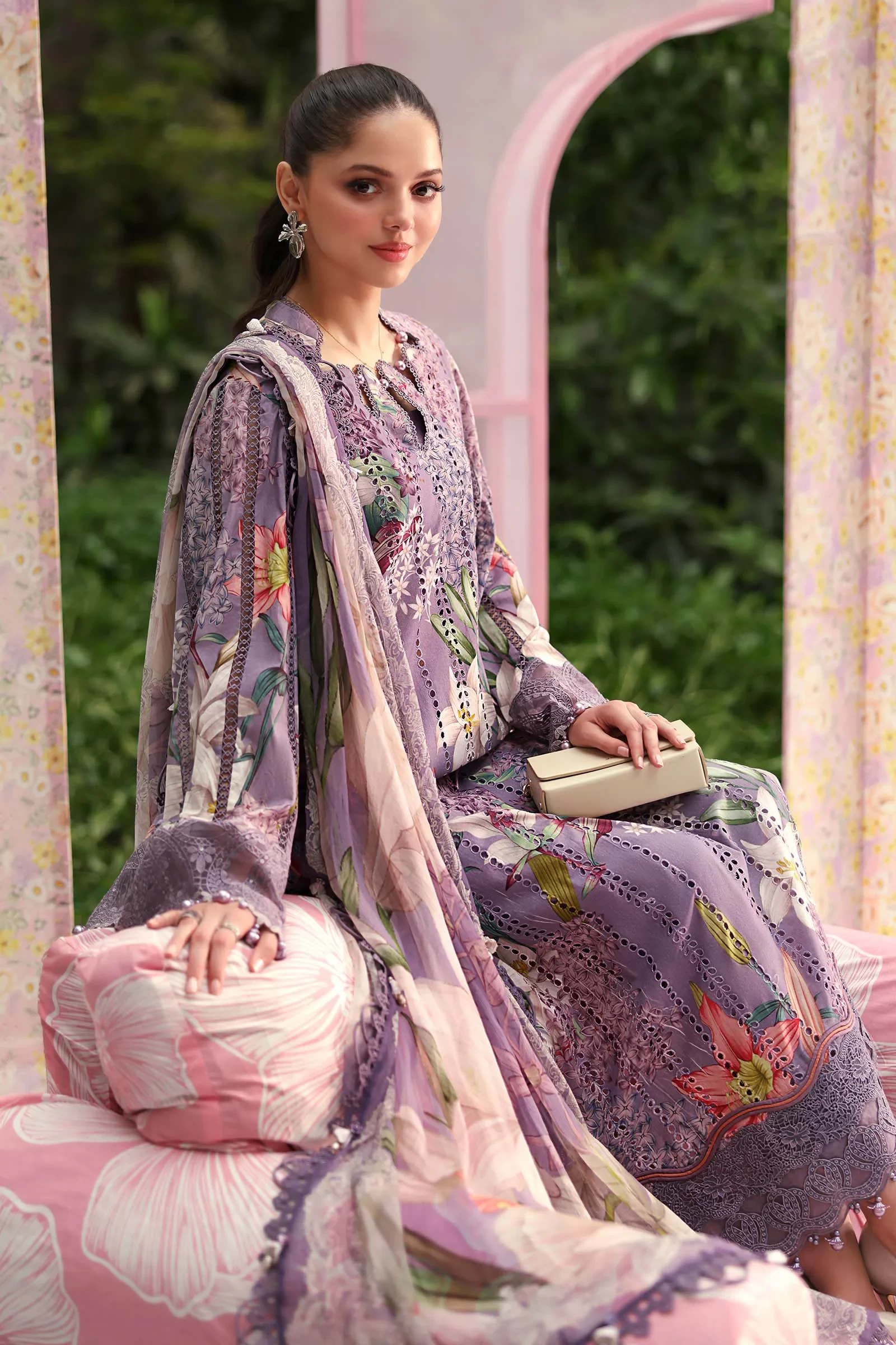 3 Piece  Embroidered Lawn Suit - MPT-3006-B