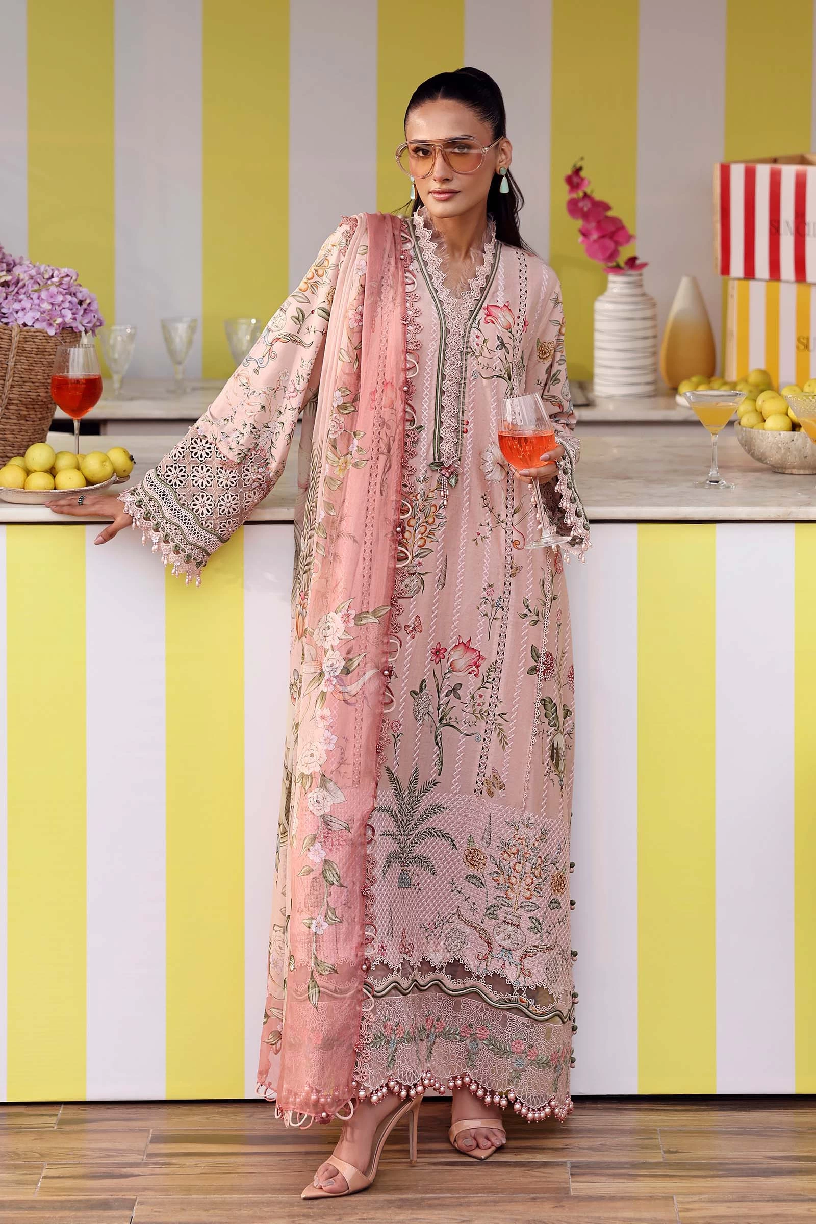 3 Piece  Embroidered Lawn Suit - MPT-3004-A