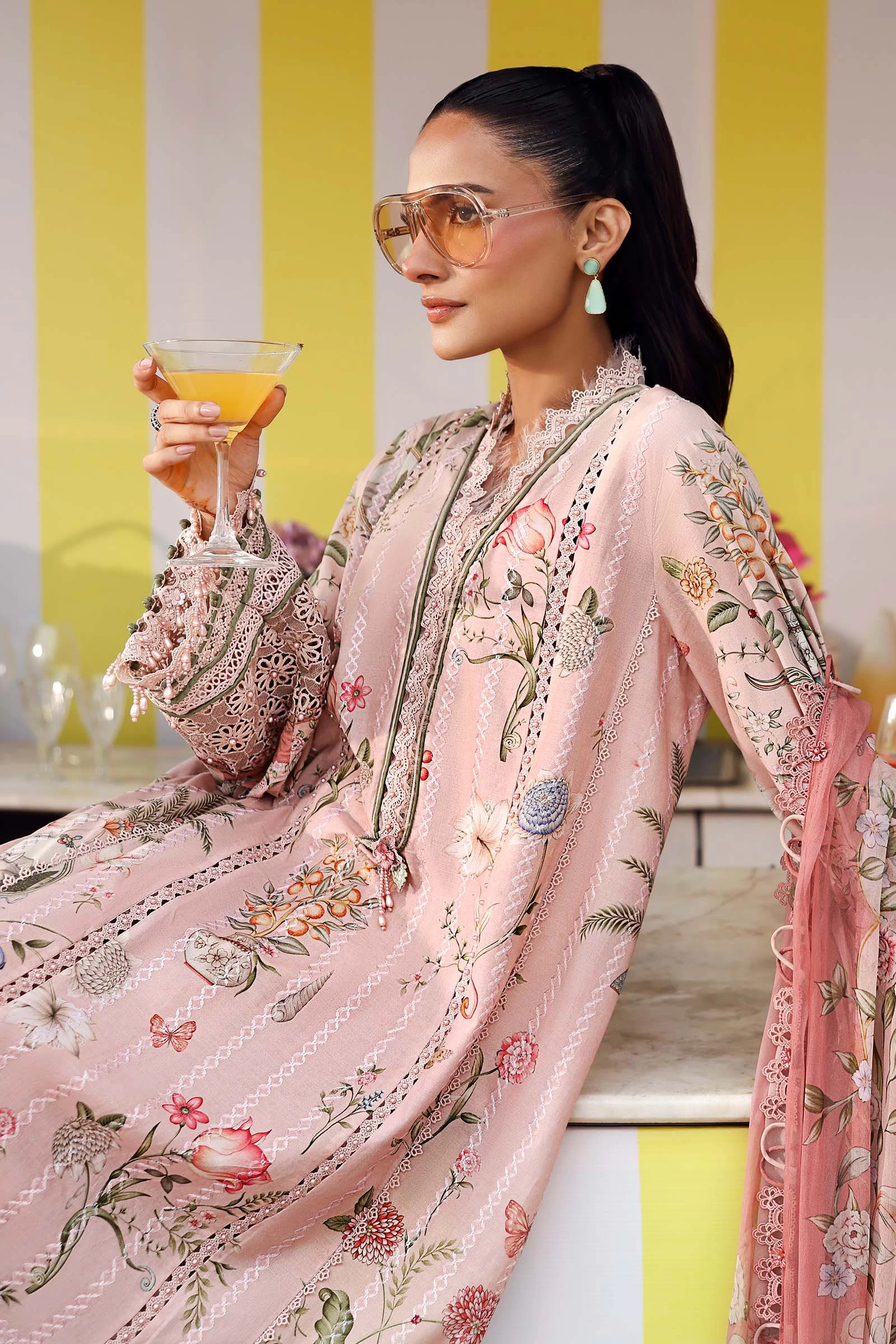 3 Piece  Embroidered Lawn Suit - MPT-3004-A