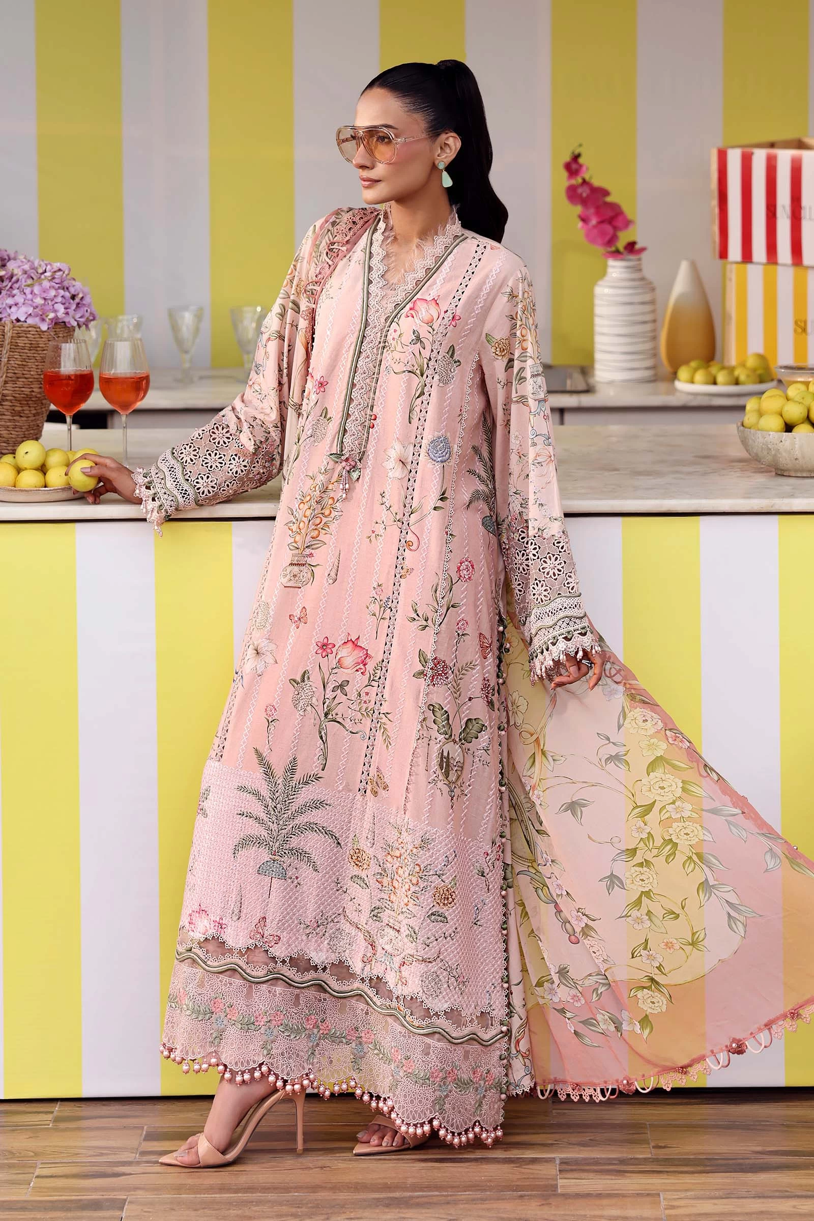 3 Piece  Embroidered Lawn Suit - MPT-3004-A