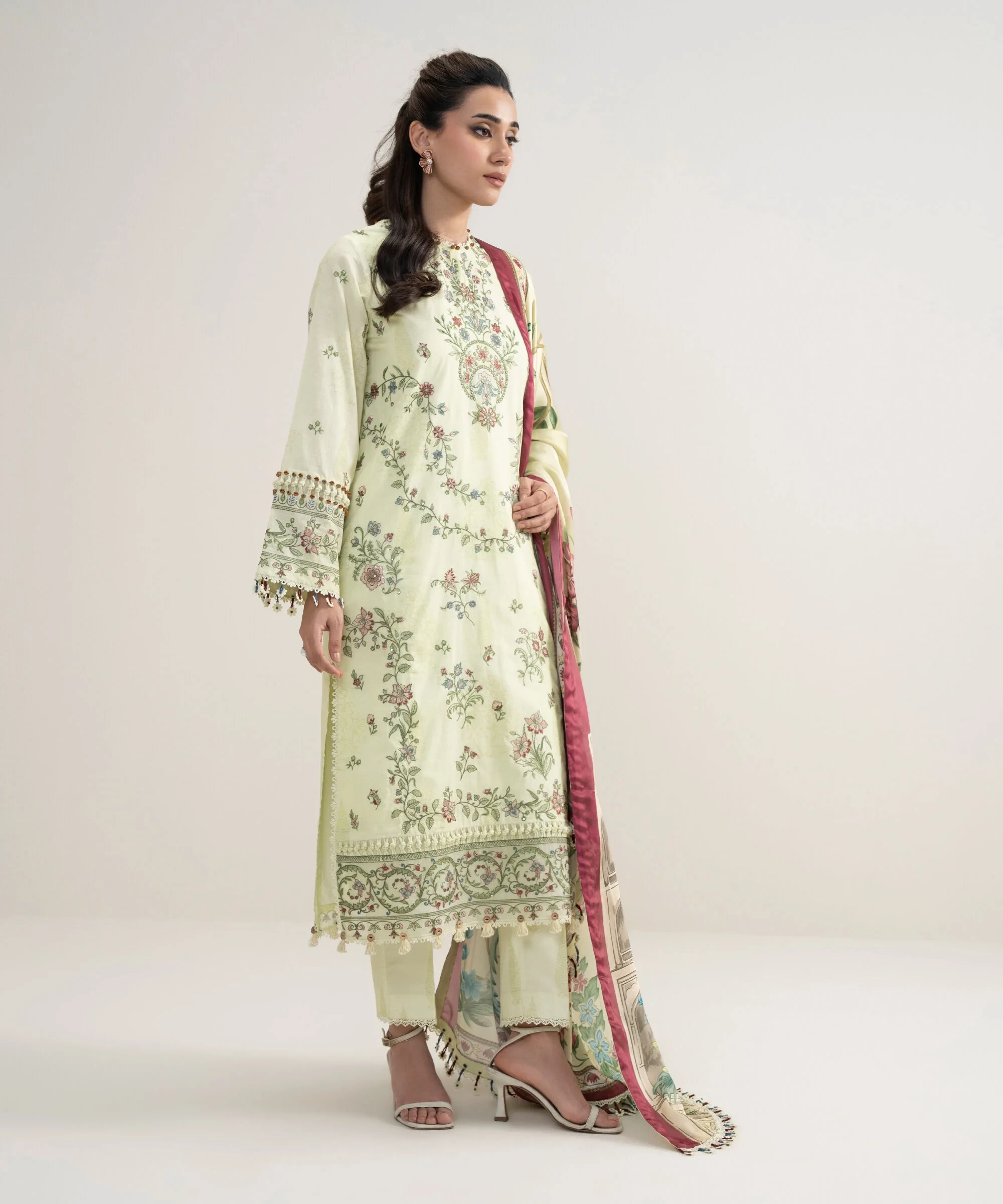 3 Piece Embroidered Lawn Suit - 3PESUS26V312