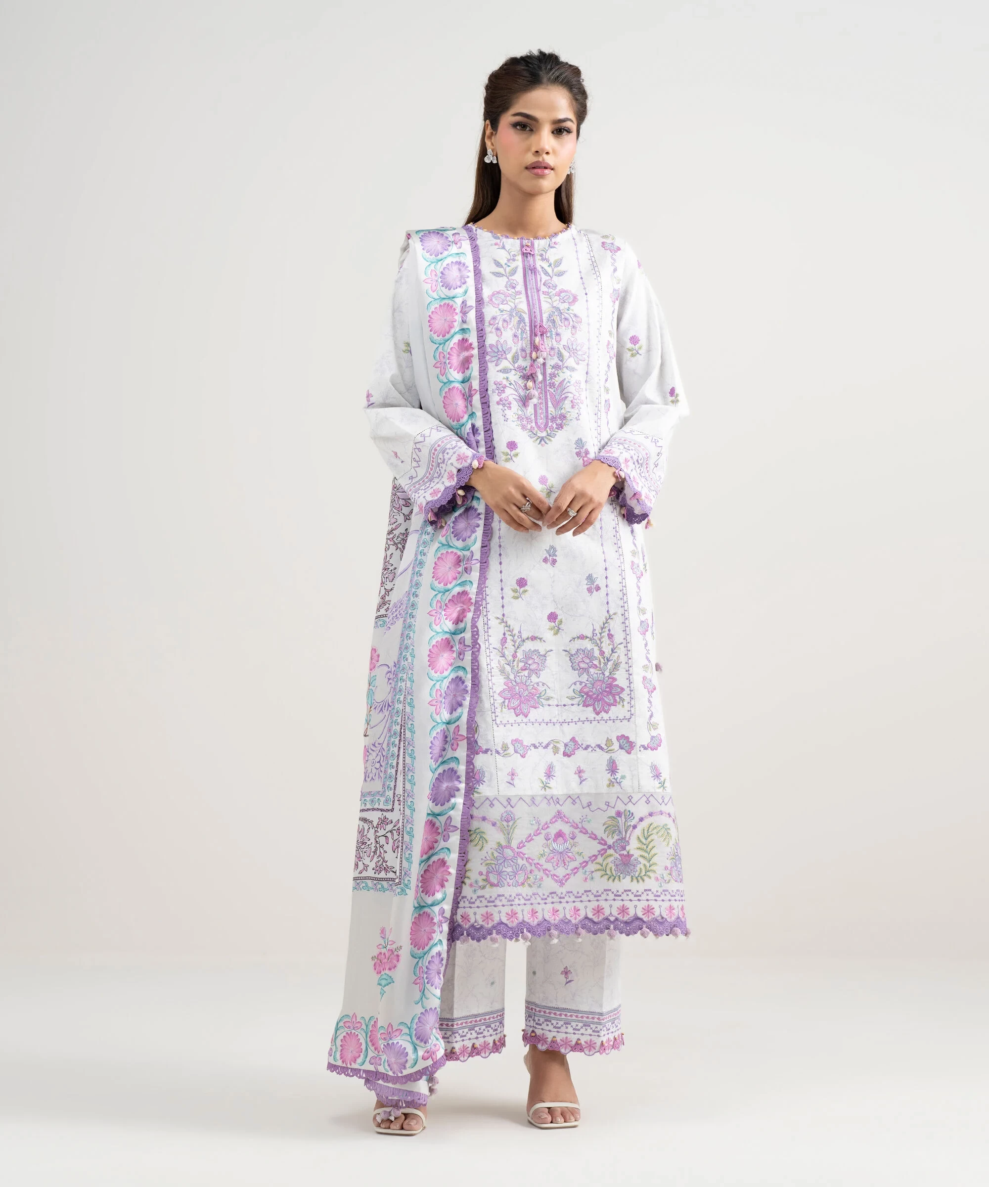 3 Piece Embroidered Lawn Suit - 3PESUS26V315