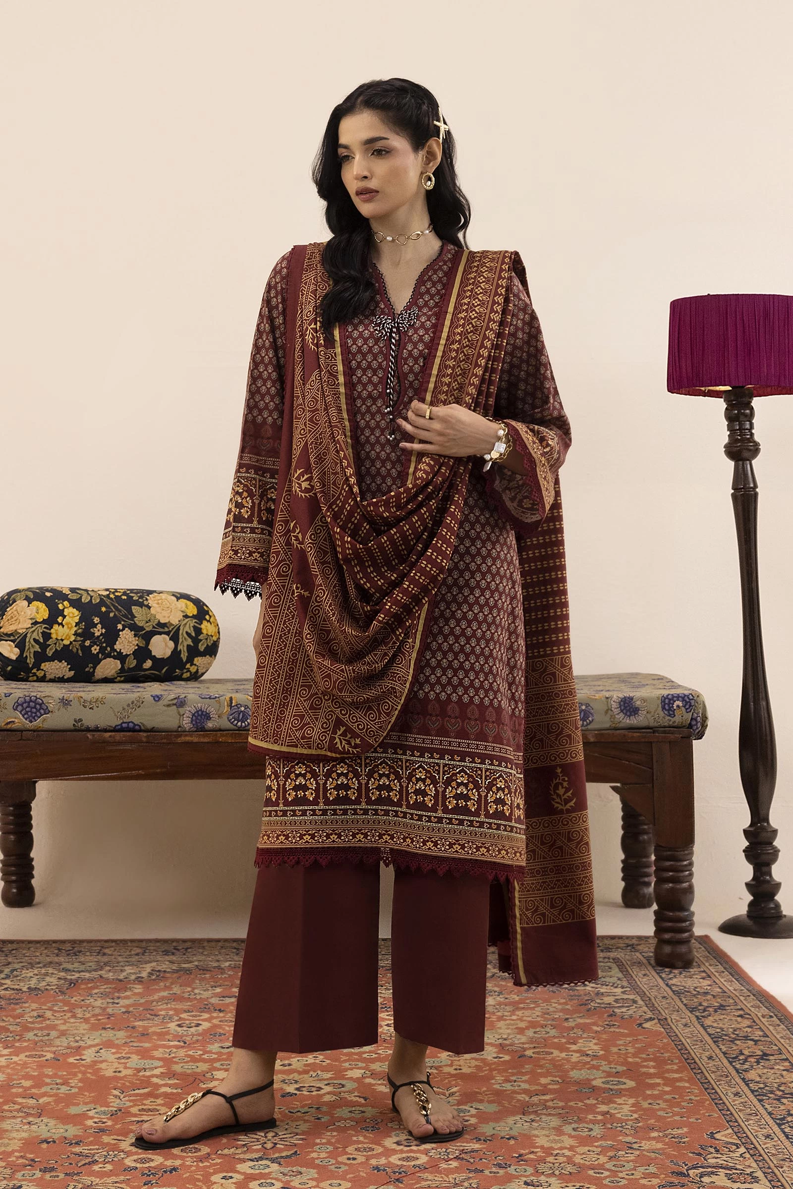 3 Piece Lawn Suit - LH261-006-AG