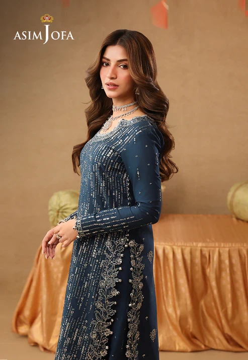 AJULIF-09 Embroidered Chiffon 2 Pcs