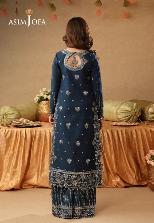 AJULIF-09 Embroidered Chiffon 2 Pcs