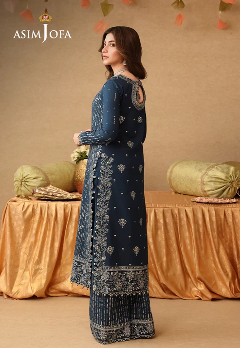 AJULIF-09 Embroidered Chiffon 2 Pcs
