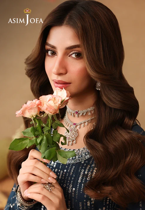 AJULIF-09 Embroidered Chiffon 2 Pcs