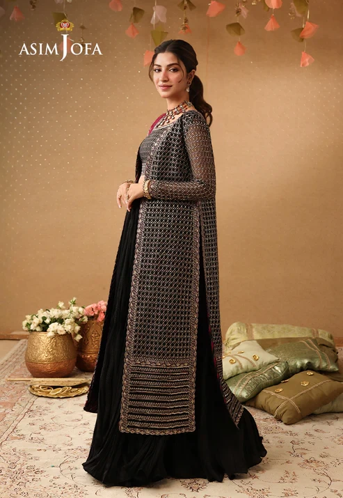 AJULIF-01 Embroidered Poly Net 3 Pcs
