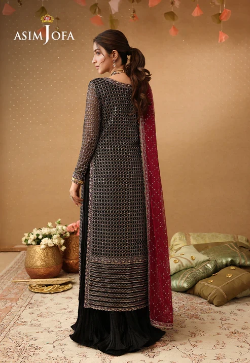 AJULIF-01 Embroidered Poly Net 3 Pcs