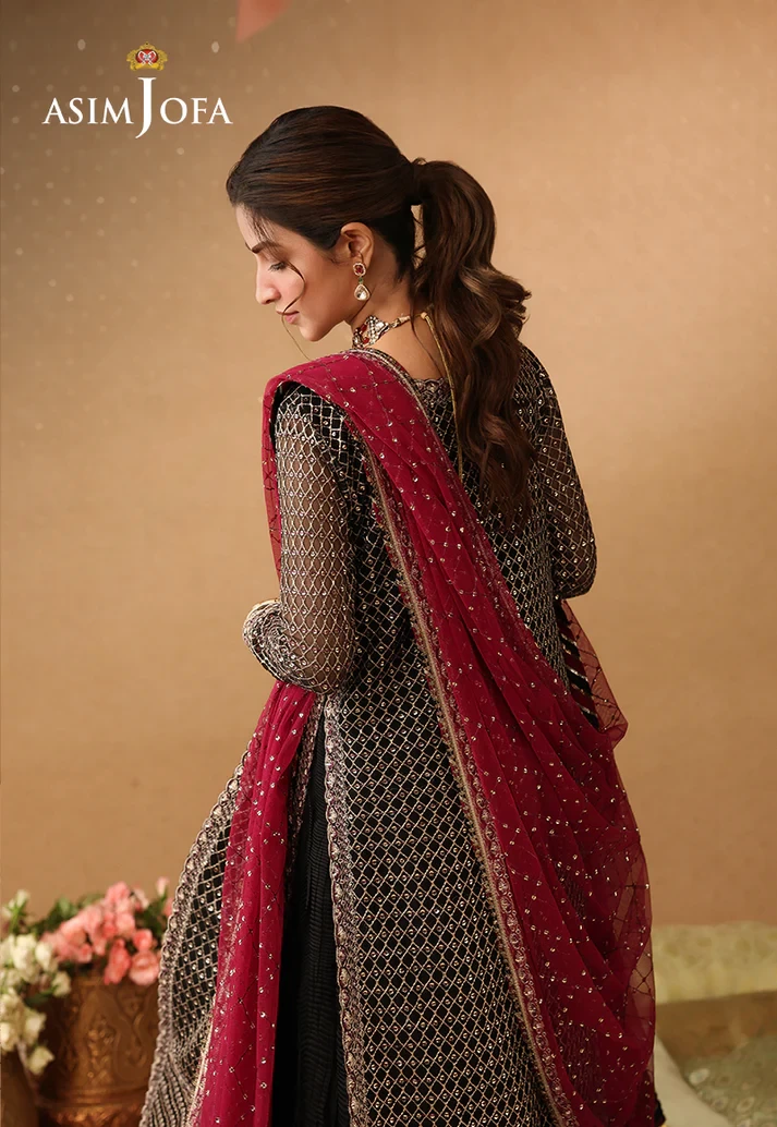 AJULIF-01 Embroidered Poly Net 3 Pcs