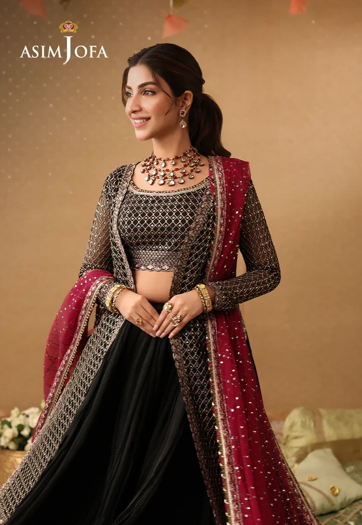 AJULIF-01 Embroidered Poly Net 3 Pcs
