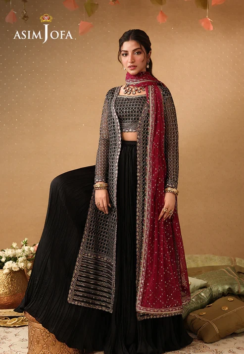 AJULIF-01 Embroidered Poly Net 3 Pcs