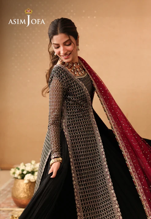 AJULIF-01 Embroidered Poly Net 3 Pcs