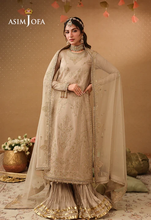 AJULIF-08 Embroidered Boski Silk 3 Pcs
