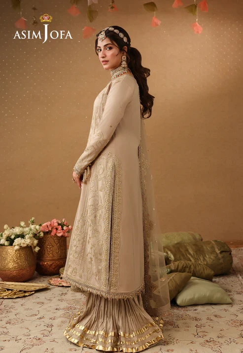 AJULIF-08 Embroidered Boski Silk 3 Pcs