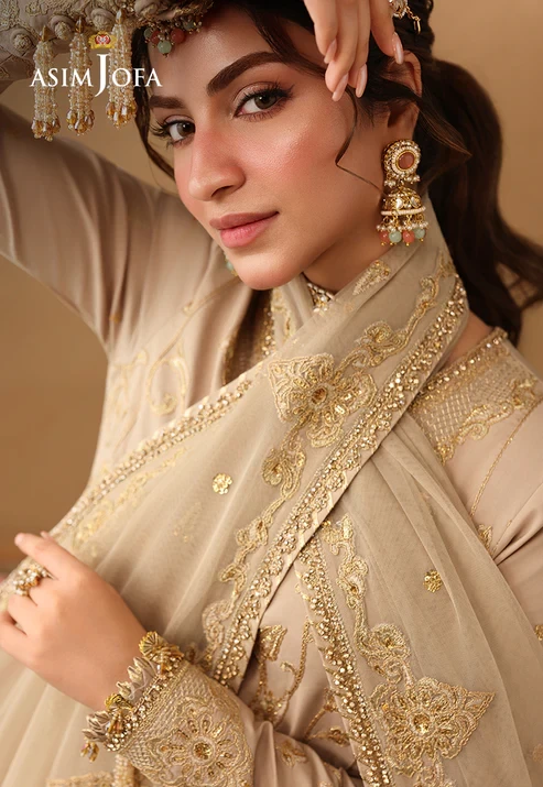 AJULIF-08 Embroidered Boski Silk 3 Pcs