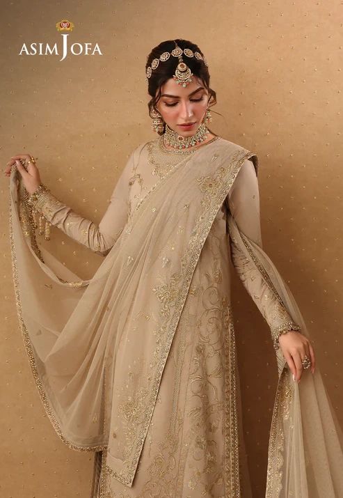 AJULIF-08 Embroidered Boski Silk 3 Pcs