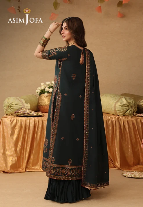 AJULIF-06 Embroidered Paper Cotton 3 Pcs