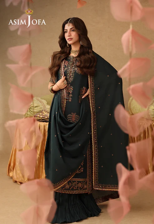 AJULIF-06 Embroidered Paper Cotton 3 Pcs
