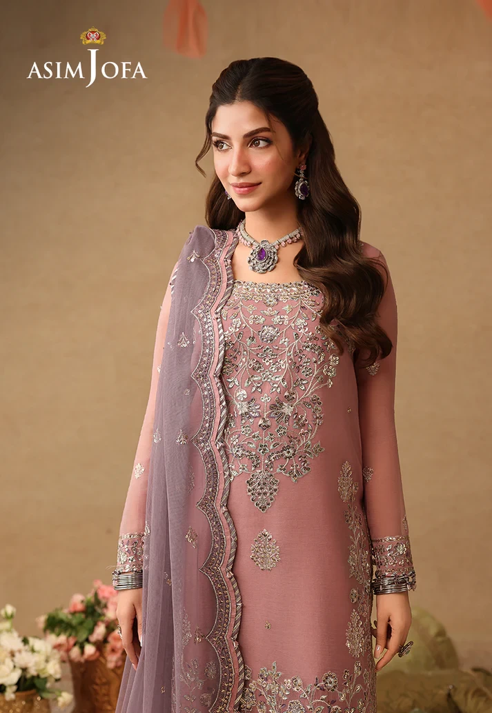 AJULIF-05 Embroidered Chiffon 3 Pcs