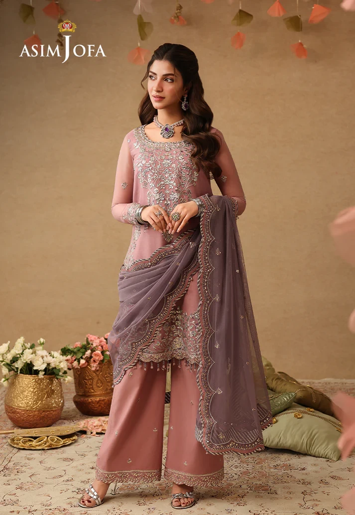 AJULIF-05 Embroidered Chiffon 3 Pcs