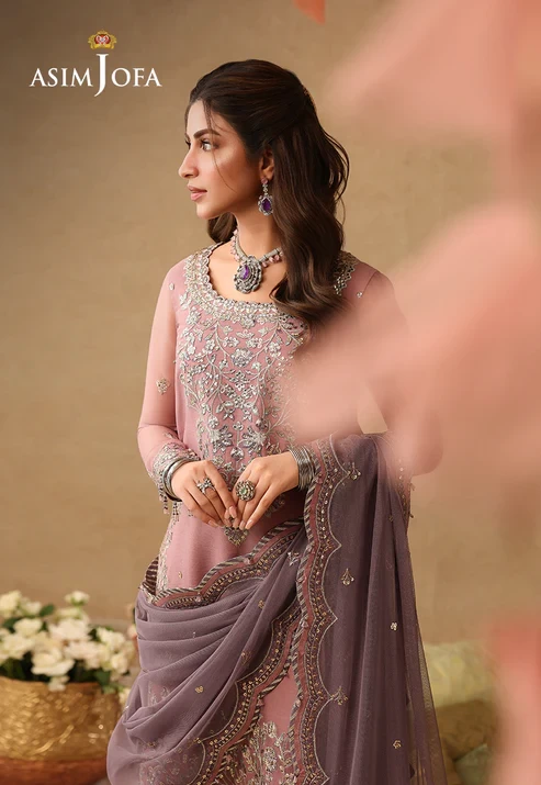AJULIF-05 Embroidered Chiffon 3 Pcs