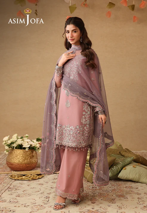 AJULIF-05 Embroidered Chiffon 3 Pcs