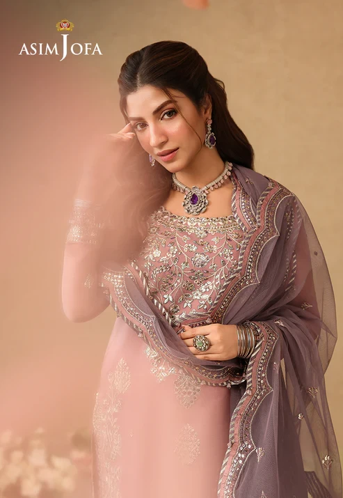 AJULIF-05 Embroidered Chiffon 3 Pcs